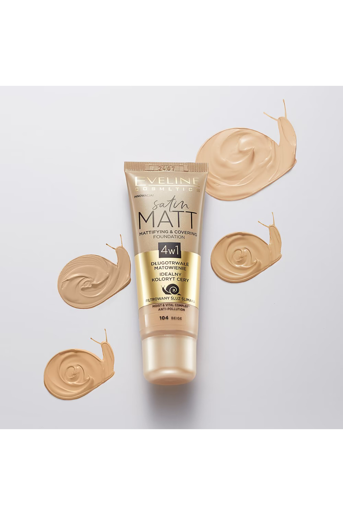 SATIN MATT MATTIFYING & COVERING FOUNDATION 104 BE-