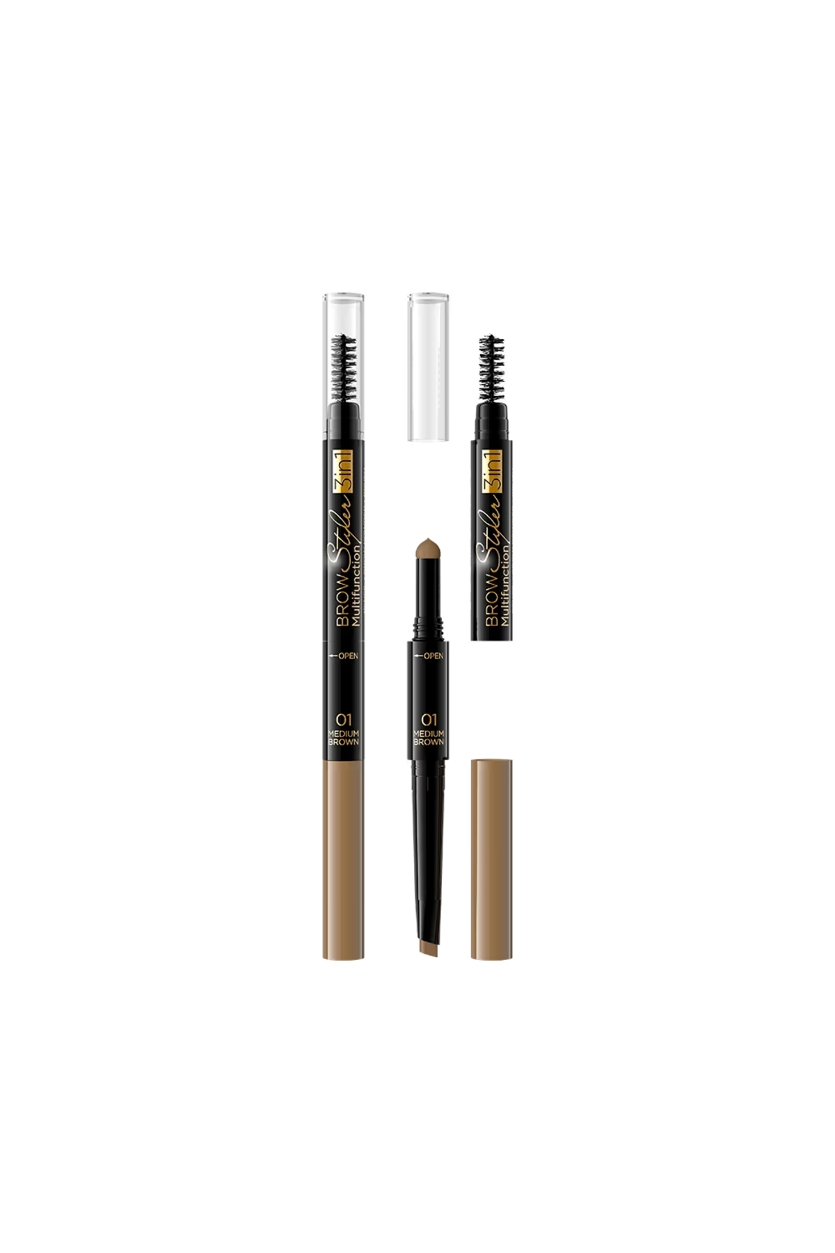 BROW STYLER 3IN1 MULTIFUNCTION 02 DARK BROWN-