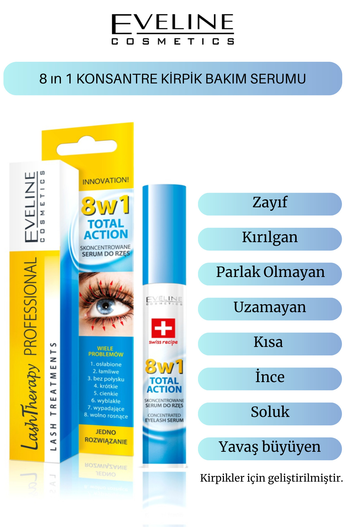 Eveline Cosmetics Konsantre Kirpik Bakım Serumu 8i-