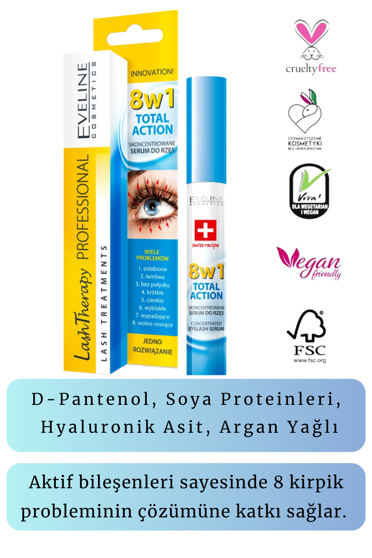 Eveline Cosmetics Konsantre Kirpik Bakım Serumu 8i-
