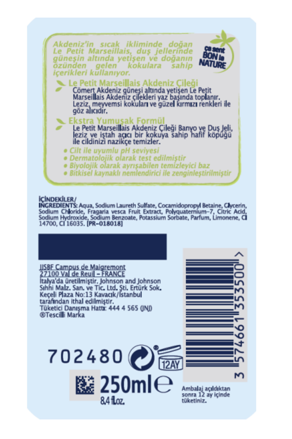 LE PETİT MARSEİLLAİS AKDENİZ ÇİLEĞİ DUŞ JELİ 250ML-