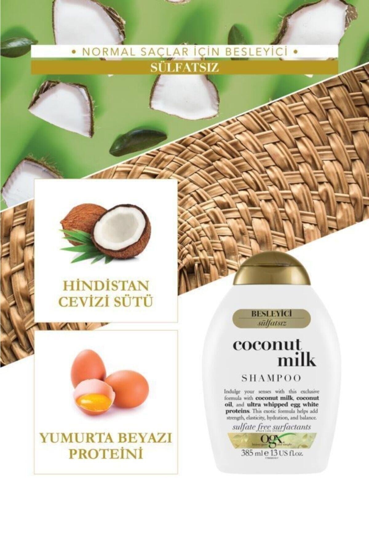 OGX ŞAMPUAN  COCONUT MİLK ŞAMPUAN 385 ML-