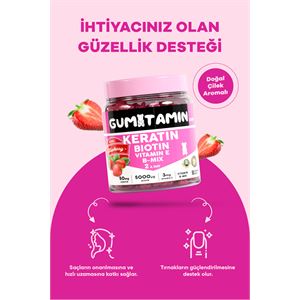 GUMİTAMİN KERATİN, BİOTİN 5000 SAÇ VE CİLT VİTAMİN-