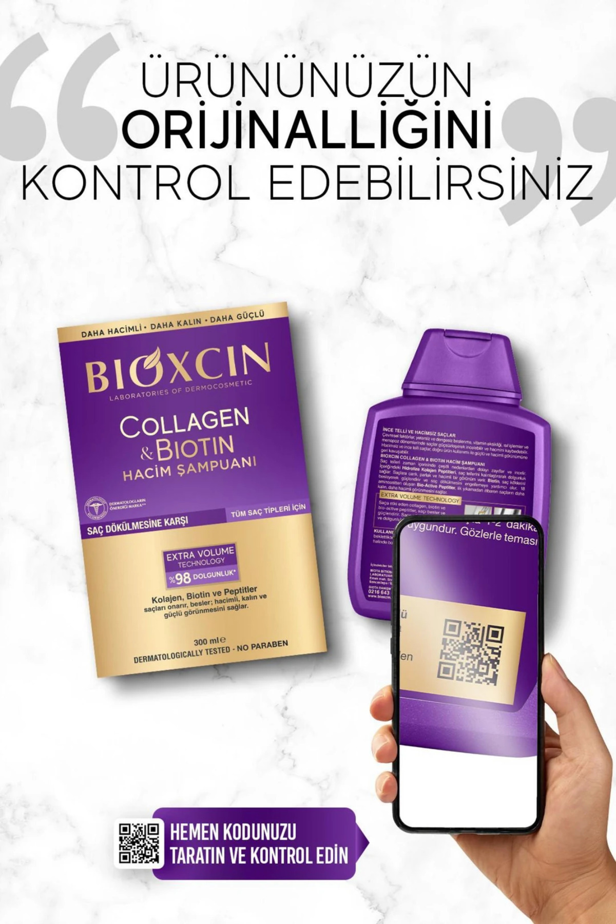 BİOXCİN COLLAGEN & BİOTİN EKSTRA HACİM & DOLGUNLAŞ ŞAMPUAN 300 ML-