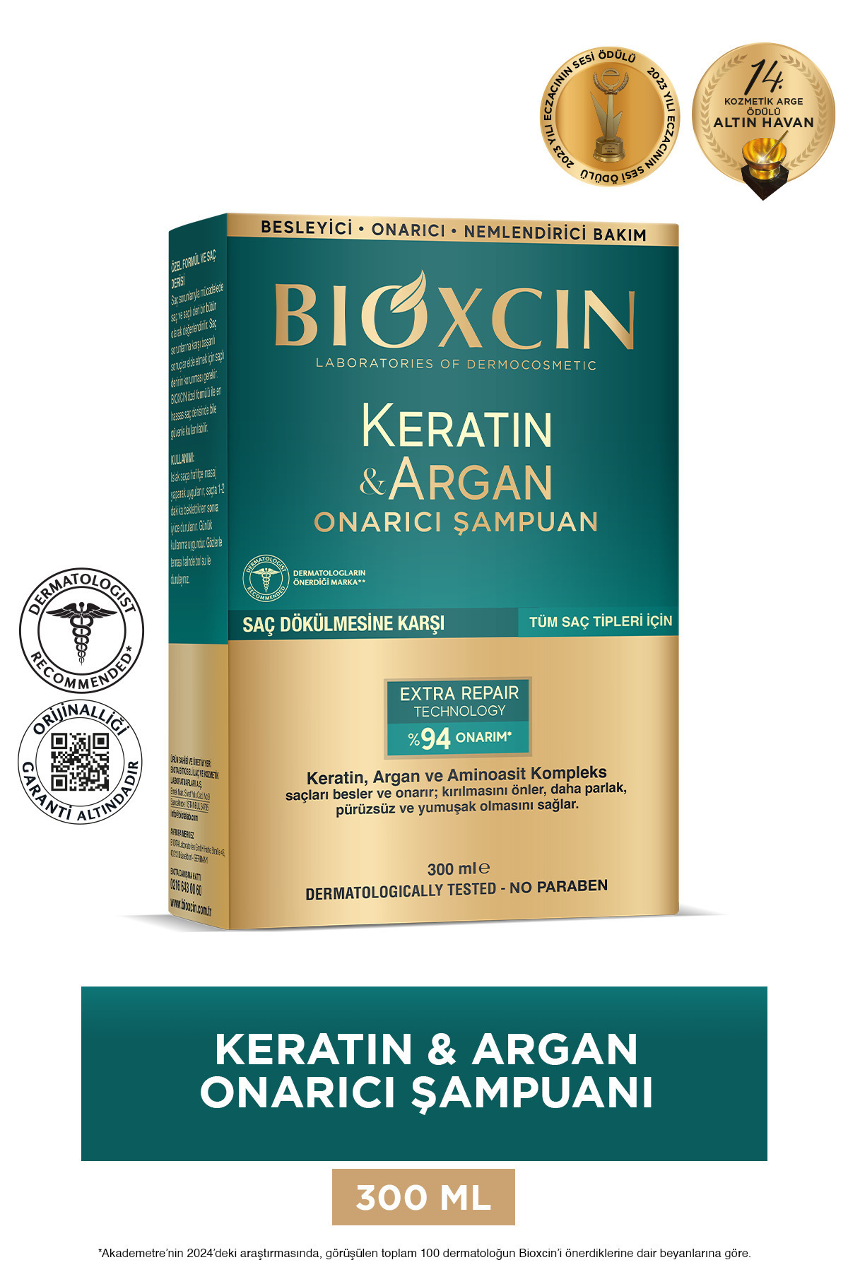 Bioxcin Keratin & Argan Onarıcı Şampuan 300 Ml-