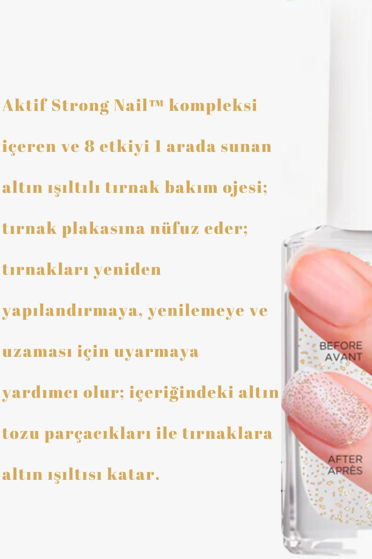 Eveline 8i 1 Arada Total Bakım Altın Işıltısı Tırnak-