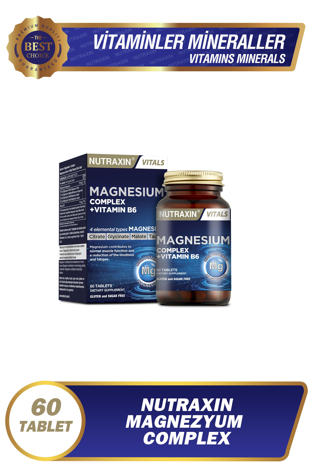 NUTRAXİN MAGNEZYUM COMPLEX 60 TABLET 250 MG-