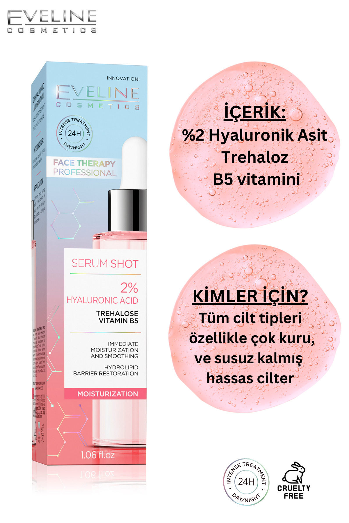 Eveline 2 Hyaluronik Asit + Trehaloz + B5 Vitamin-