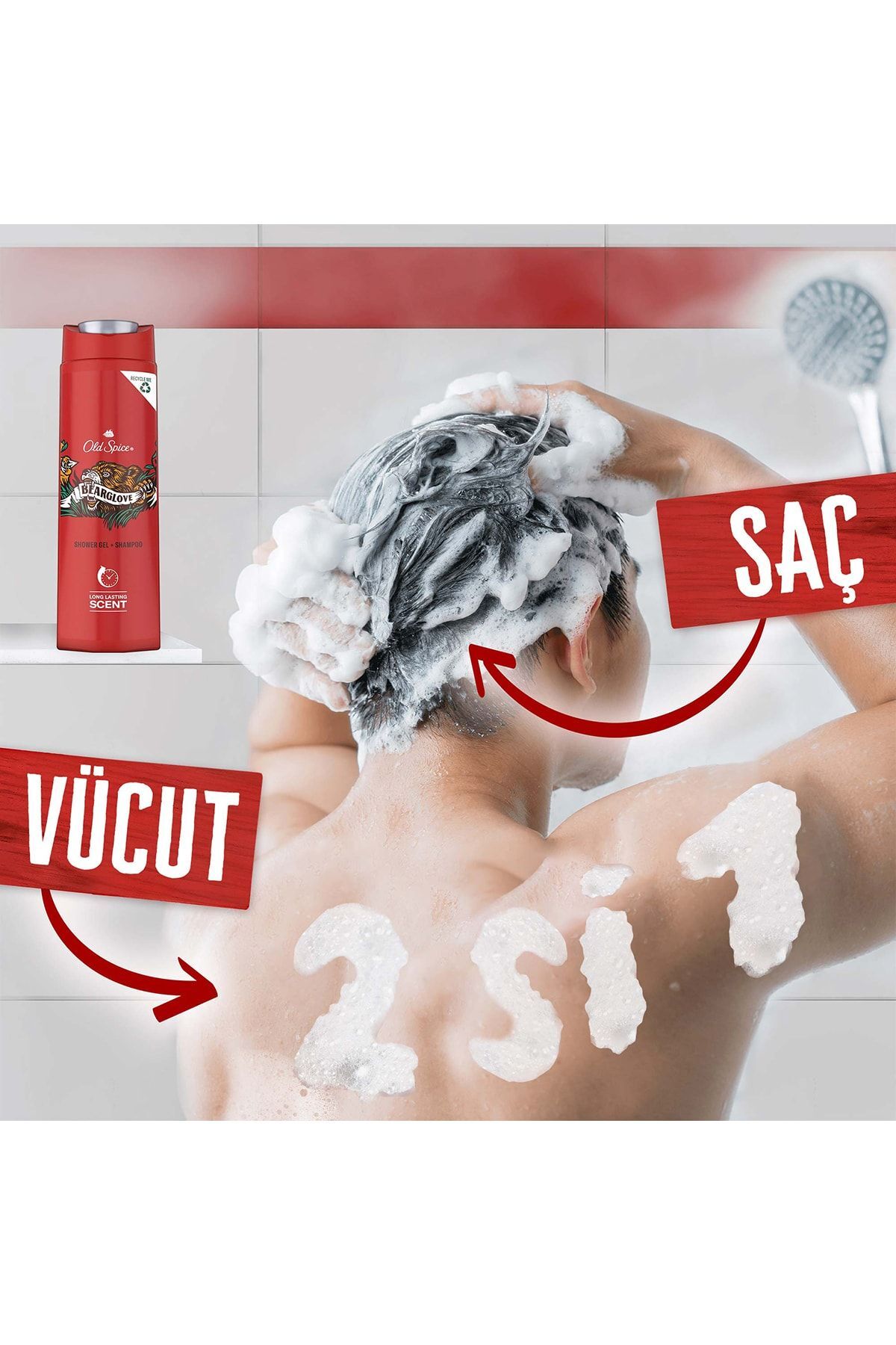 OLD SPİCE DUŞ JELİ & ŞAMPUAN 400 ML BEARGLOVE-