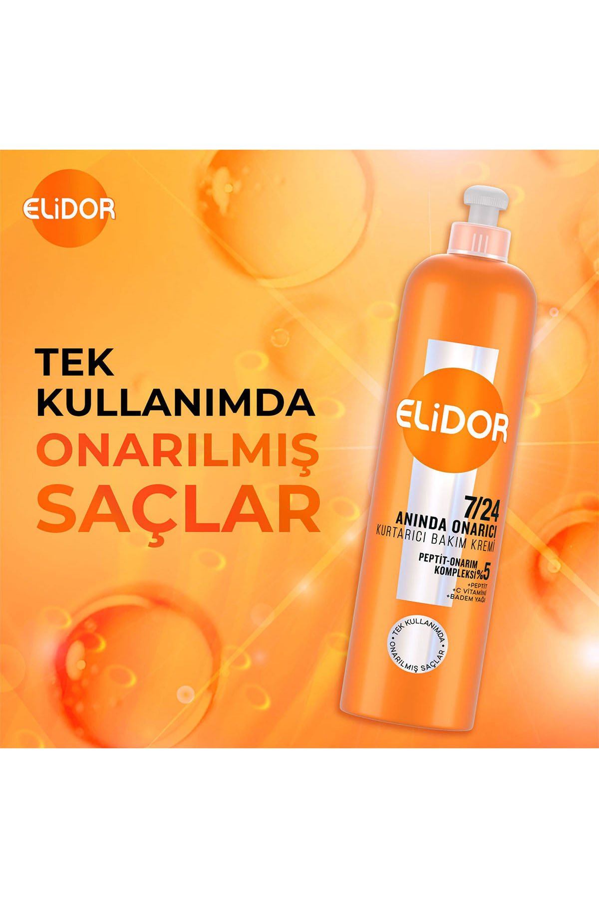ELİDOR 7/24 KURTARICI SAÇ BAKIM KREMİ ANINDA ONARICI YIPRANMIŞ SAÇLAR 240 ML-
