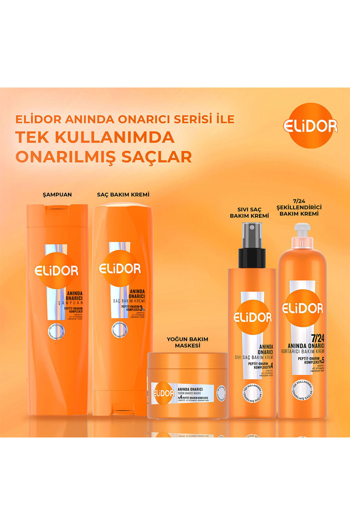 ELİDOR 7/24 KURTARICI SAÇ BAKIM KREMİ ANINDA ONARICI YIPRANMIŞ SAÇLAR 240 ML-