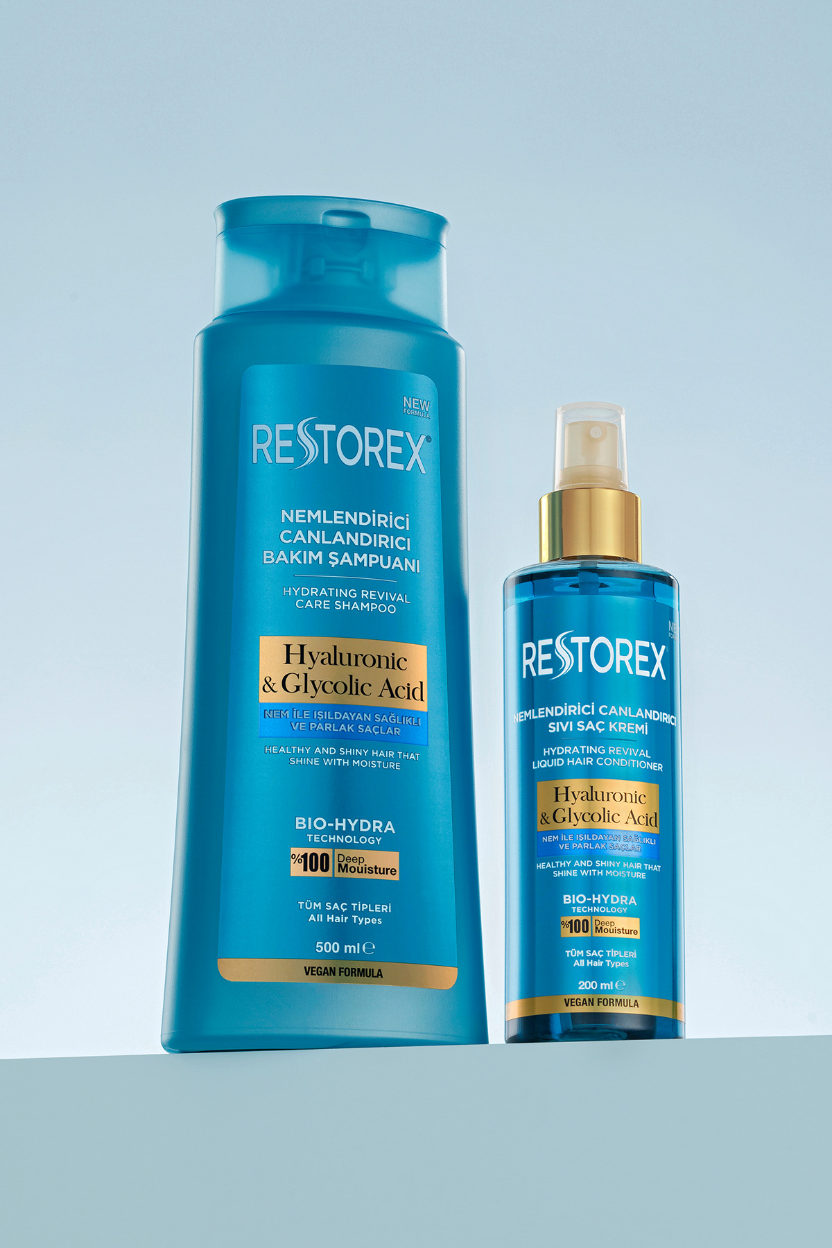 Restorex Hydra Nemlendirici Canlandırıcı Bakım Sıvı Saç Kremi 200 Ml - Hyaluronik Asit Glikoik Asit Sülfatsız-