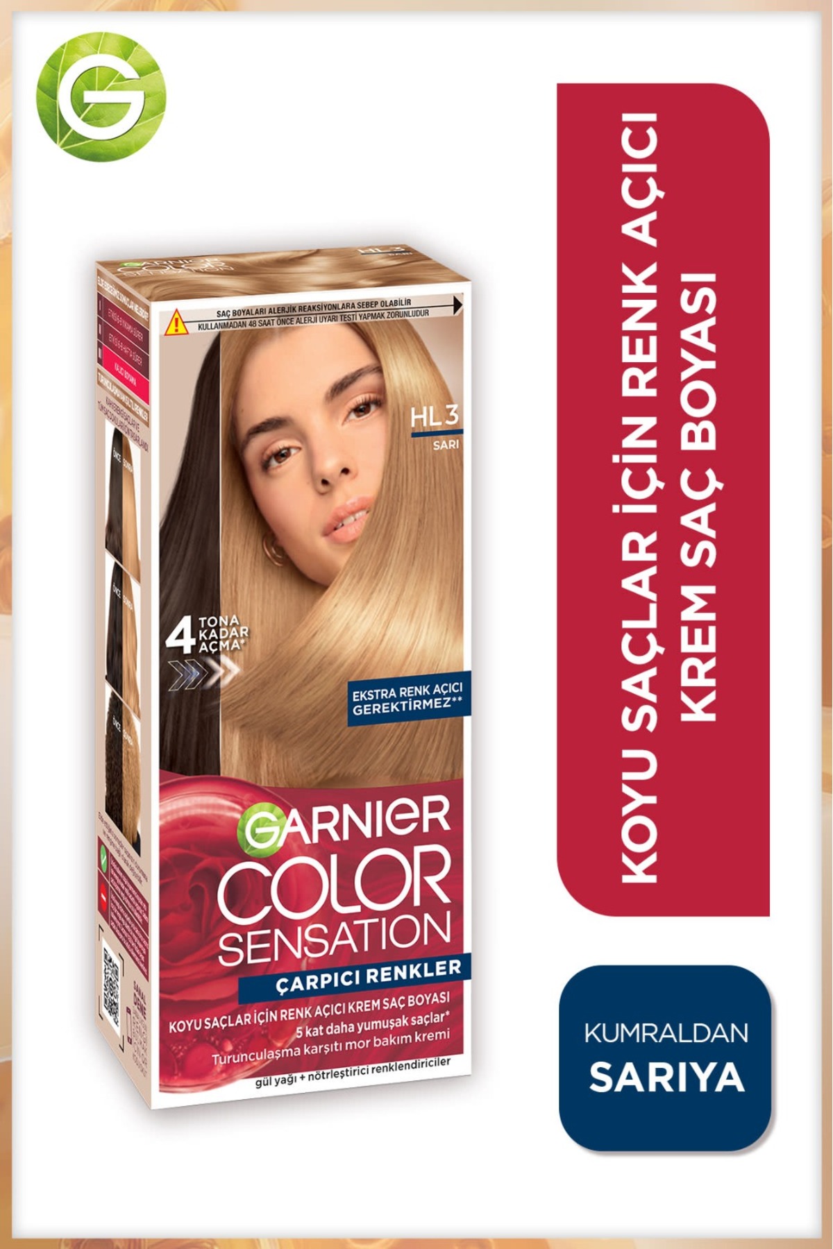 Garnıer Çarpıcı Renkler Color Sensation Saç Boyası HL3 Sarı-