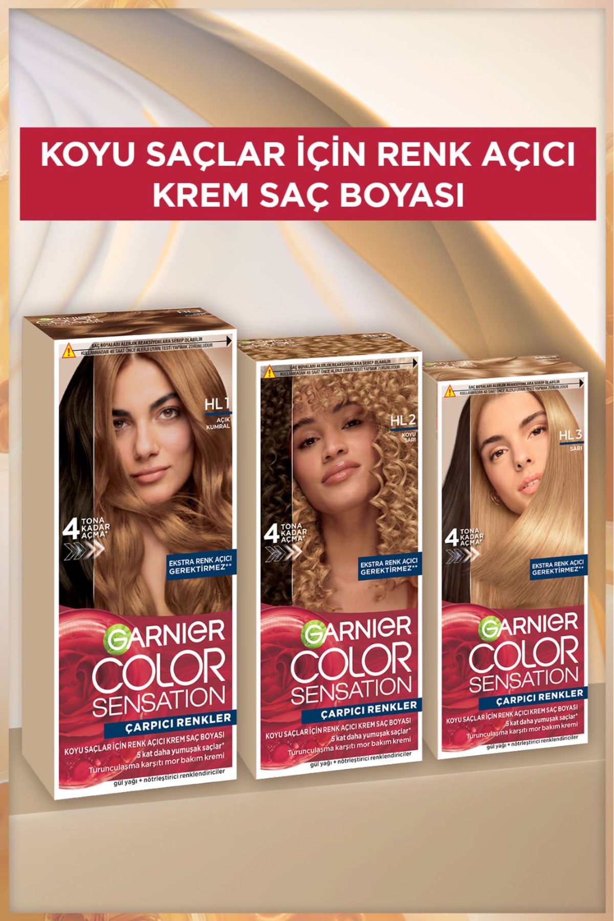 Garnıer Çarpıcı Renkler Color Sensation Saç Boyası HL3 Sarı-