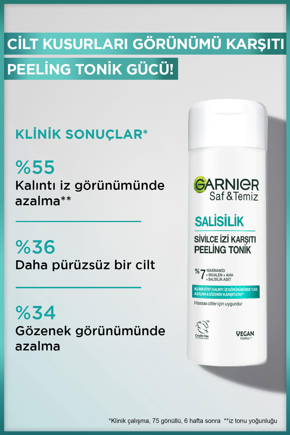 Garnier Salisilik Sivilce İzi Karşıtı Gözenek Sıkılaştırıcı Peeling Tonik-
