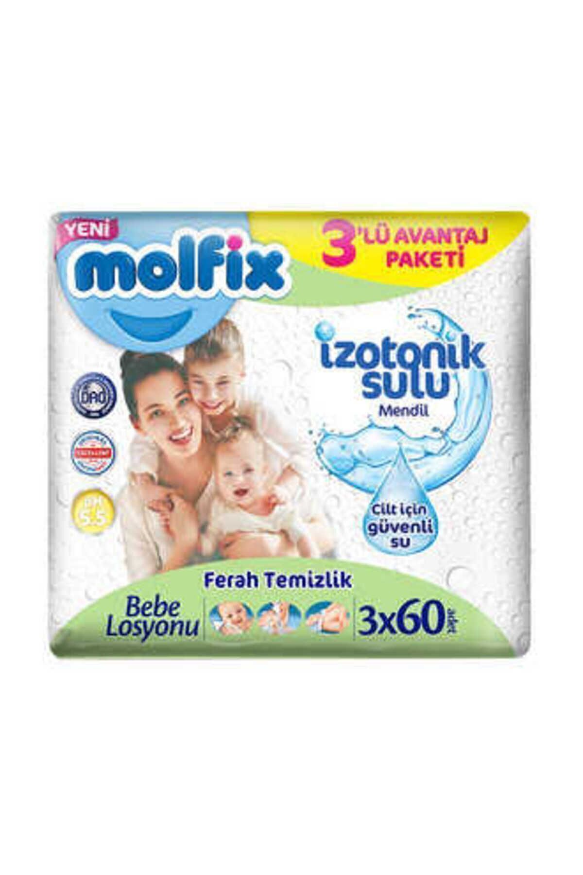 MOLFİX İZOTONİK ISLAK HAVLU FERAH TEMİZLİK 3LÜ PAKET 180 YAPRAK-