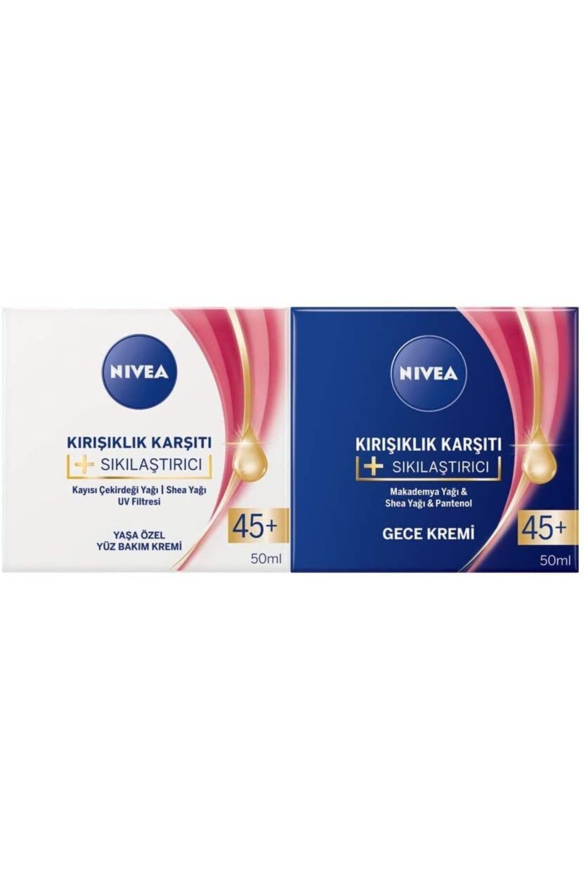 KIRIŞIKLIK KARŞITI SIKILAŞTIRICI 45+ YAŞ GÜNDÜZ + GECE KREMİ 50ML SET-