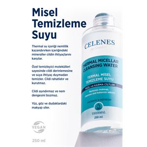 CELENES BY SWEDEN NEMLENDİRİCİ VE CANLANDIRICI THERMAL MİSEL TEMİZLEME SUYU KURU VE HASSAS CİLTLER 250 ML-