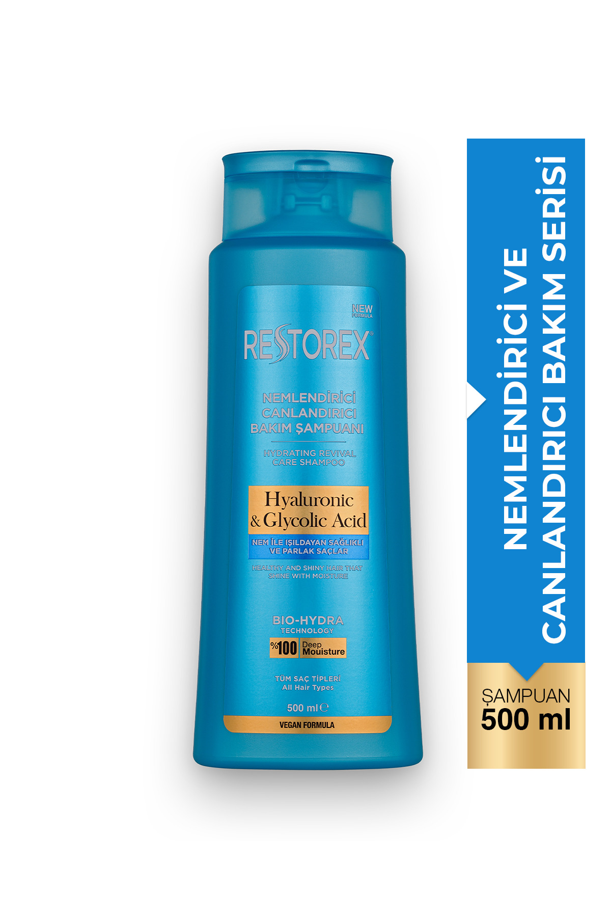 Restorex Hydra Nemlendirici Canlandırıcı Bakım Şampuanı 500 Ml - Hyaluronik Asit, Glikoik Asit-