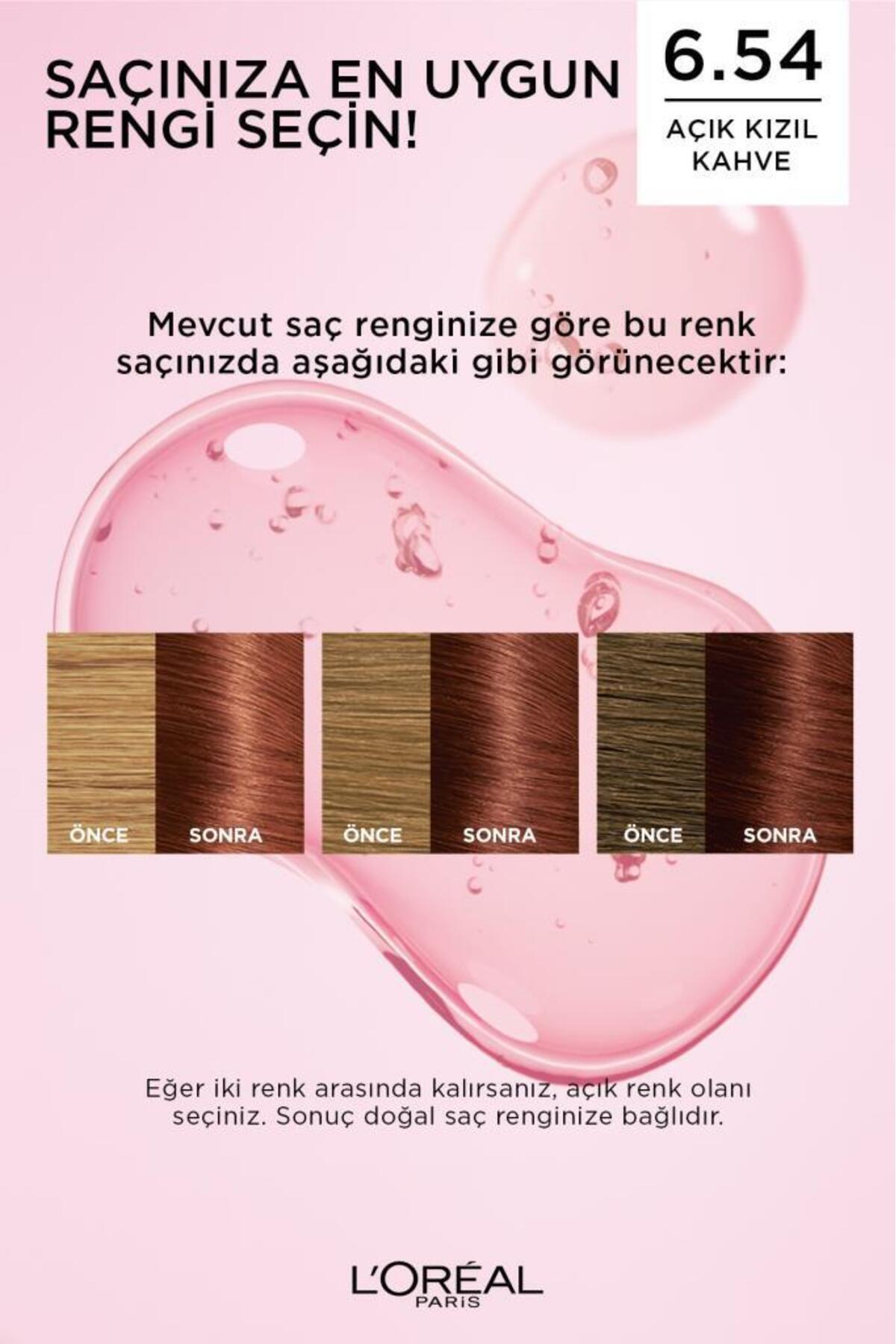L'Oreal Paris Excellence Creme Saç Boyası 6.54 Açık Kızıl Kahve-