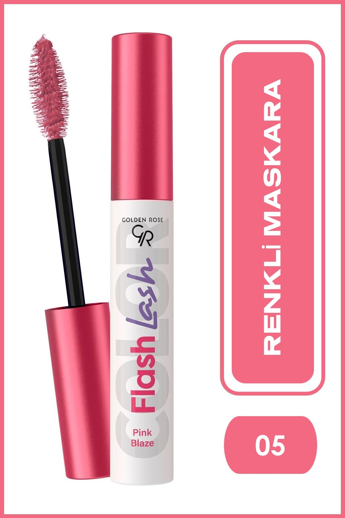 Golden Rose Flash Lash Colored Mascara No:05 Pink Blaze - Renkli Maskara-