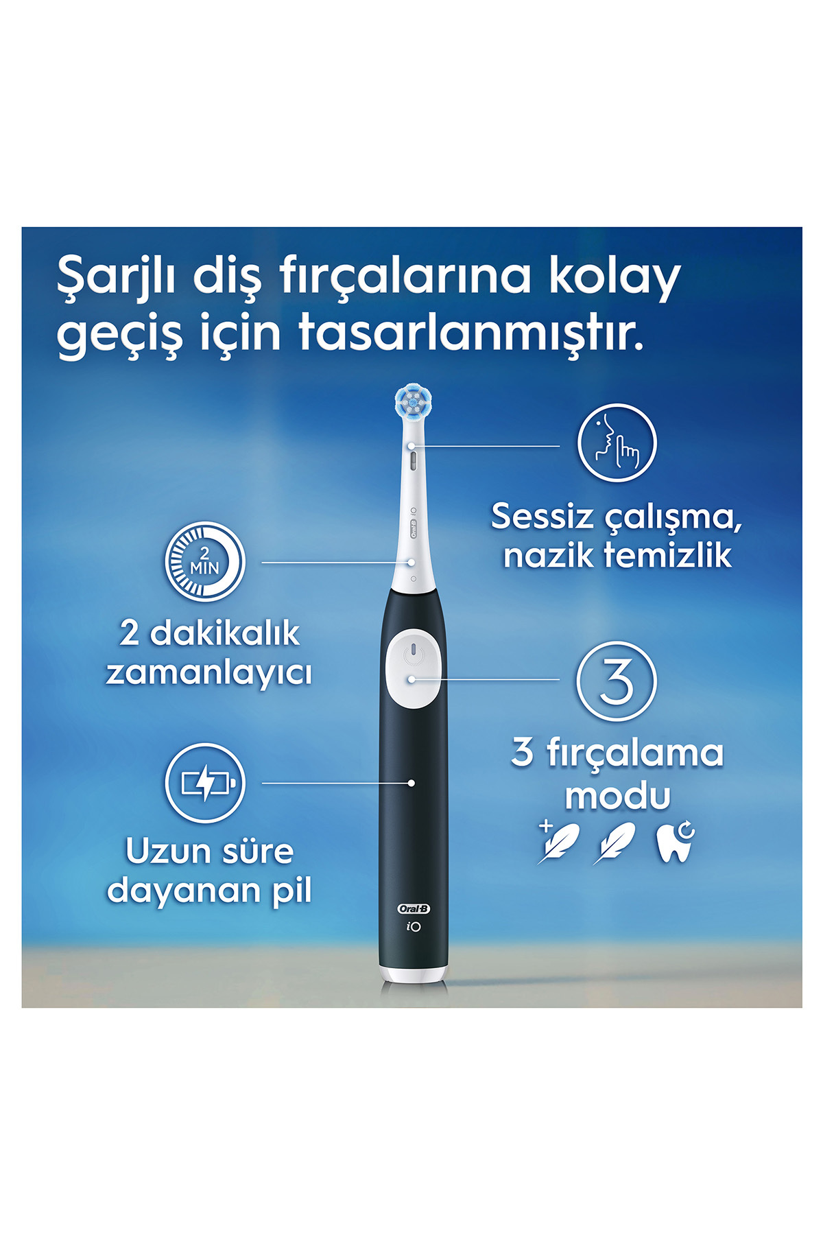Oral-B iO 2 Şarjlı Diş Fırçası Seti 2'li – Gece Siyahı / Yeşil-