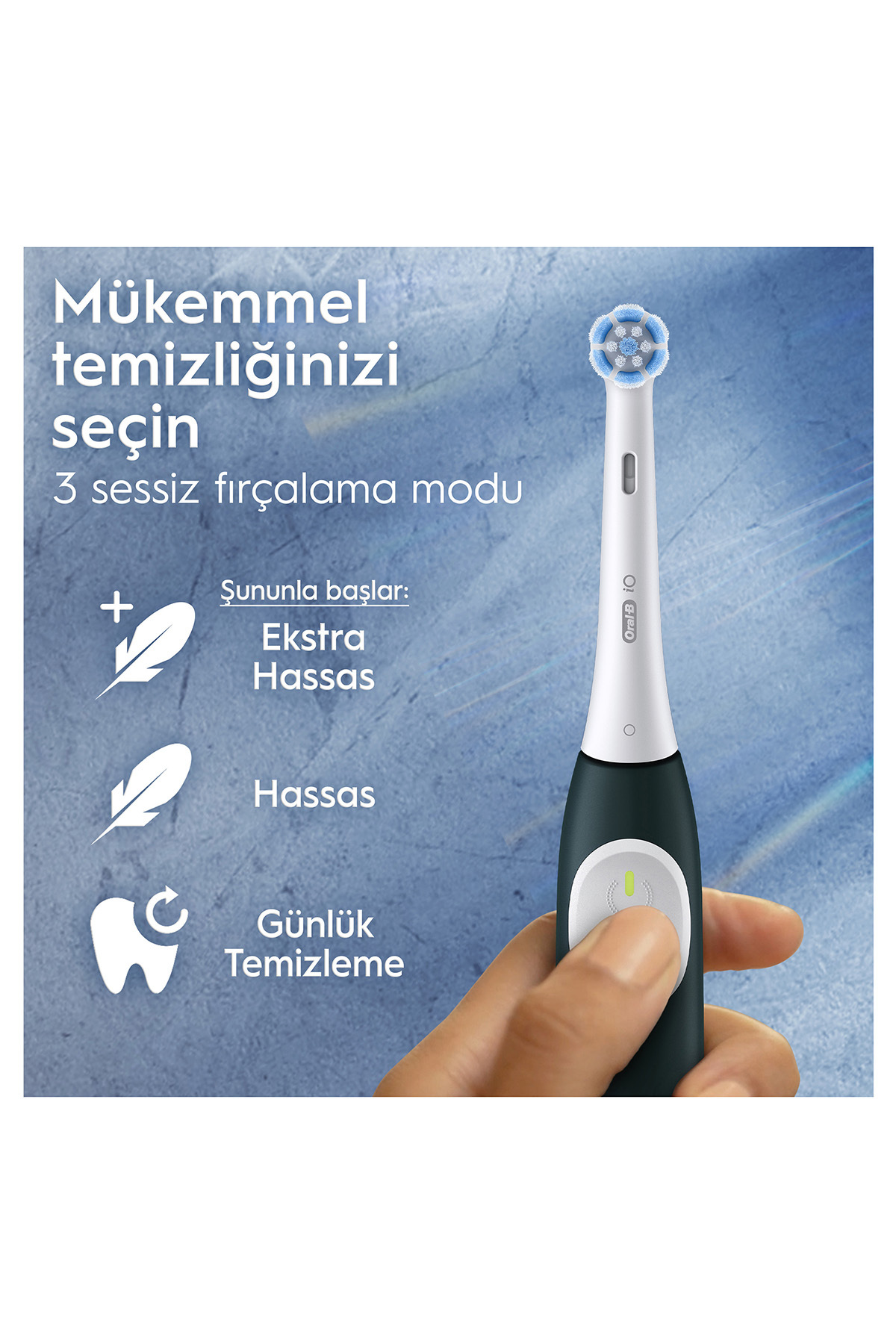 Oral-B iO 2 Şarjlı Diş Fırçası Seti 2'li – Gece Siyahı / Yeşil-