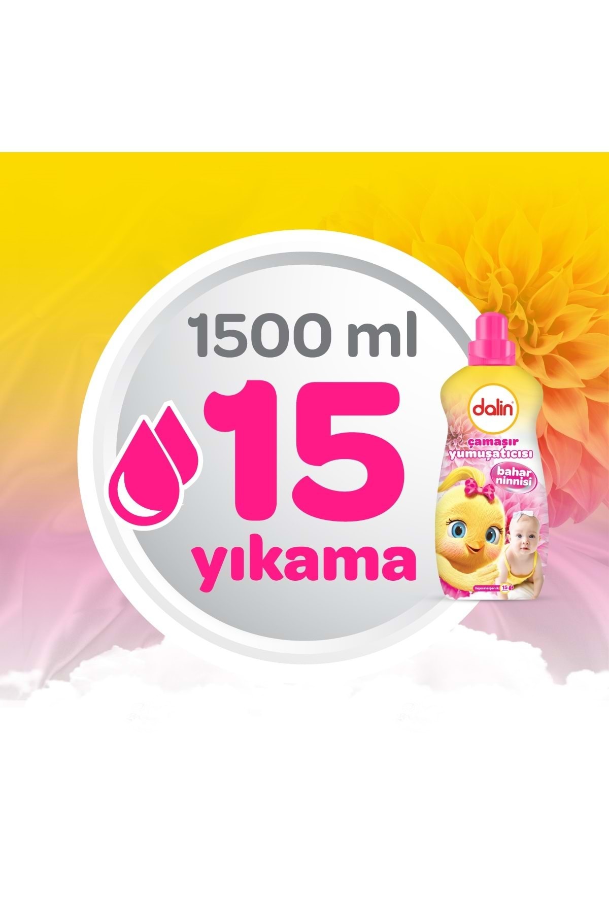 Dalin Çamaşır Yumuşatıcı 1500ml Bahar Ninnisi (BEBEKLERE ÖZEL)-