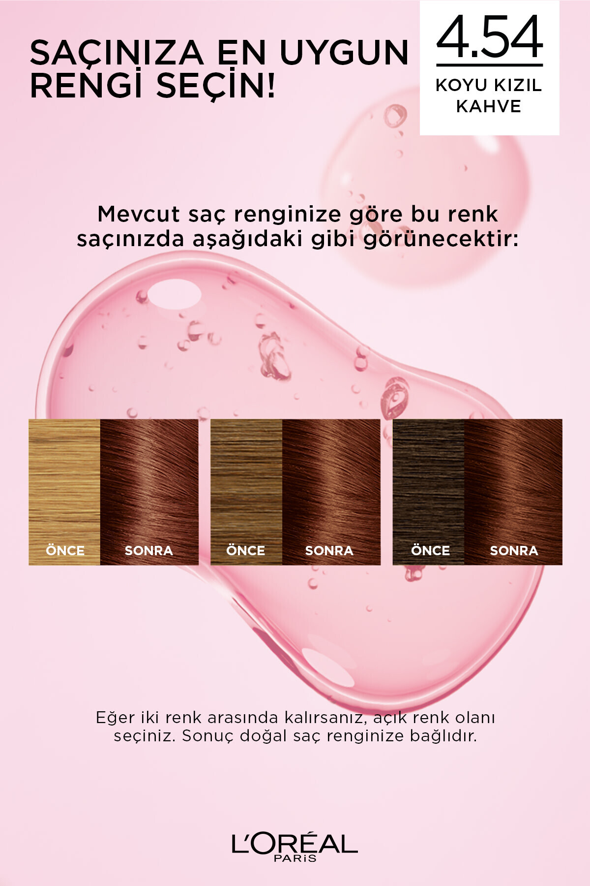 L'Oreal Paris Creme Saç Boyası 4.54 Koyu Kızıl Kahve-