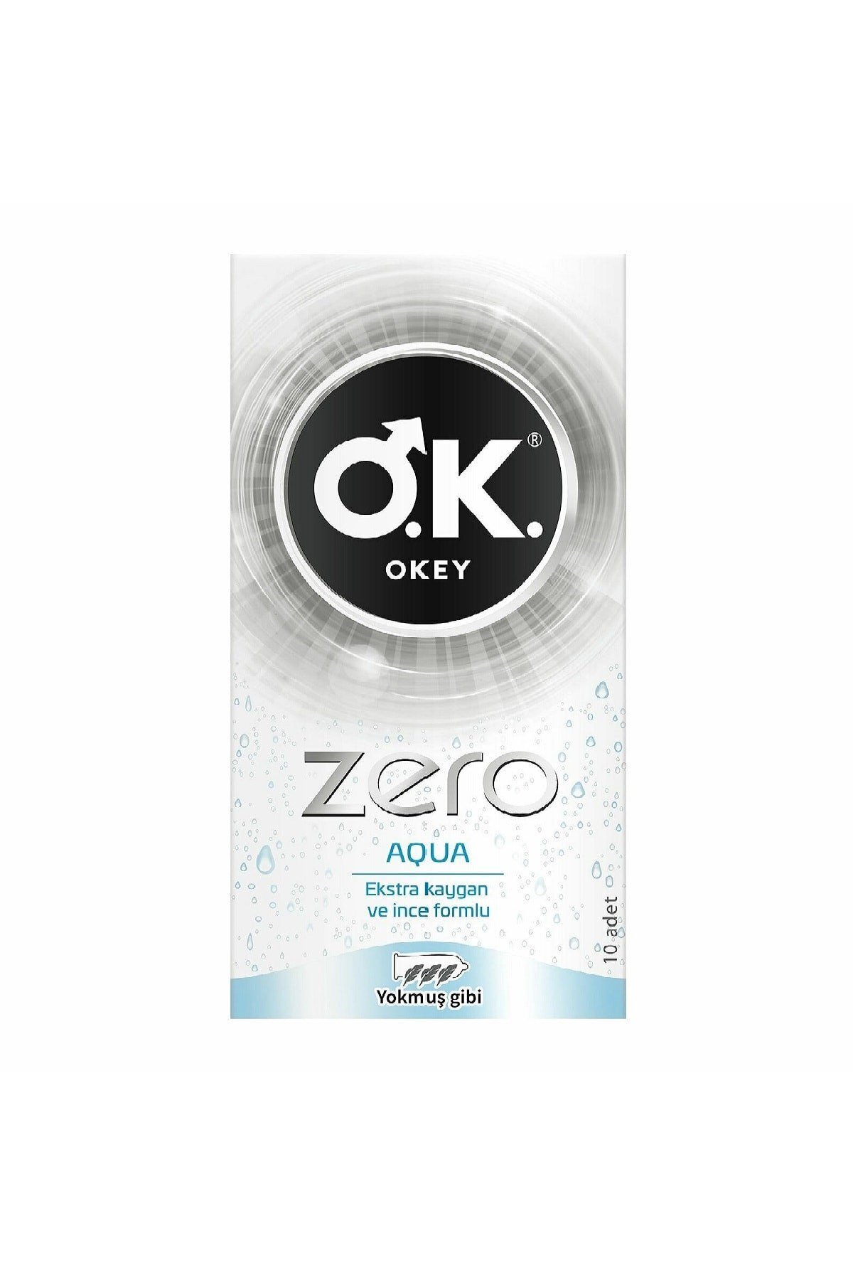 Okey Zero Aqua Ekstra Kaygan ve İnce Prezervatif 10 Adet-