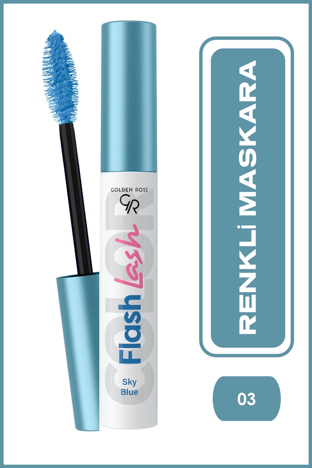 Golden Rose Flash Lash Colered Mascara No:03 Sky Blue - Renkli Maskara-