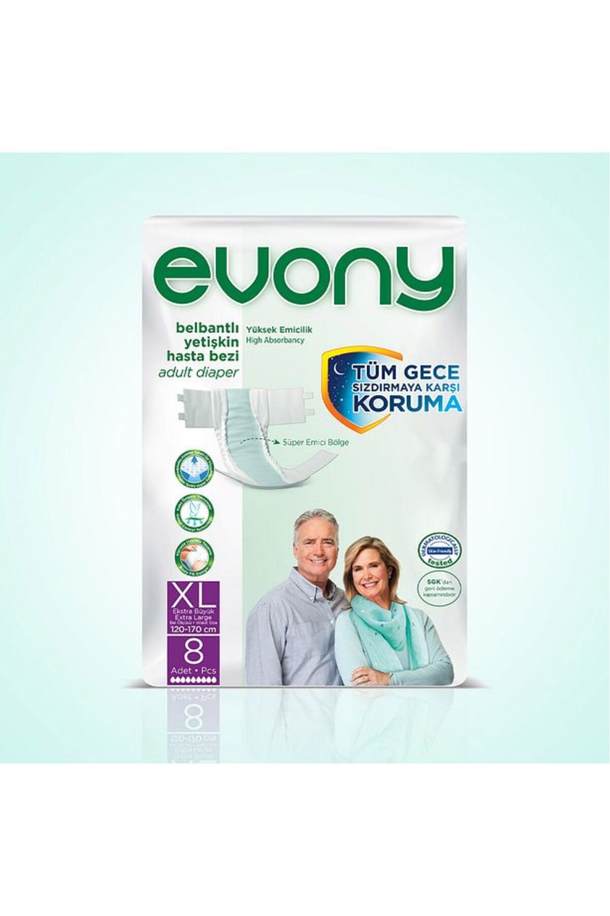 Evony Yetişkin Bezi X-large 8 Adet-