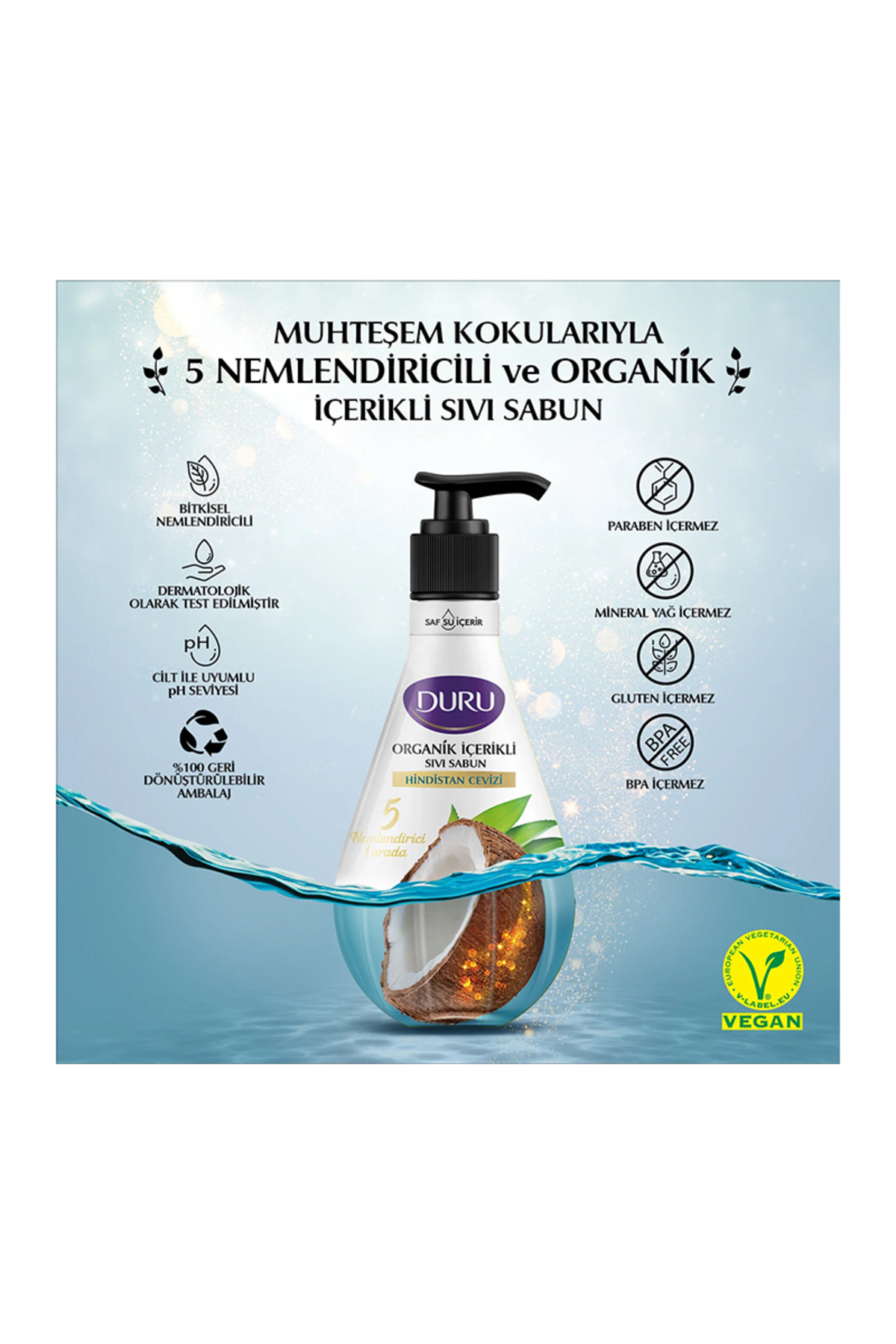 Duru Organik Içerikli Cevizli Sıvı Sabun 500ml,hindistan-