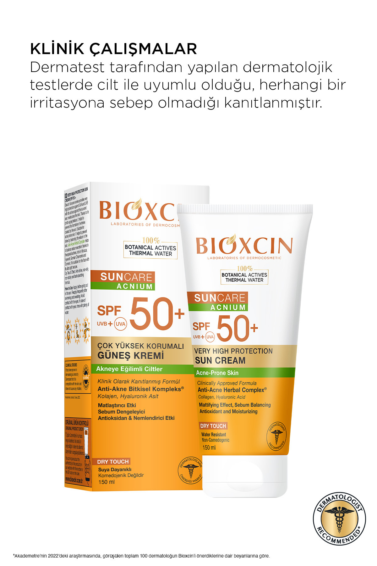 Bioxcin Sun Care Acnium Spf 50 Güneş Koruyucu Krem 150 ml-