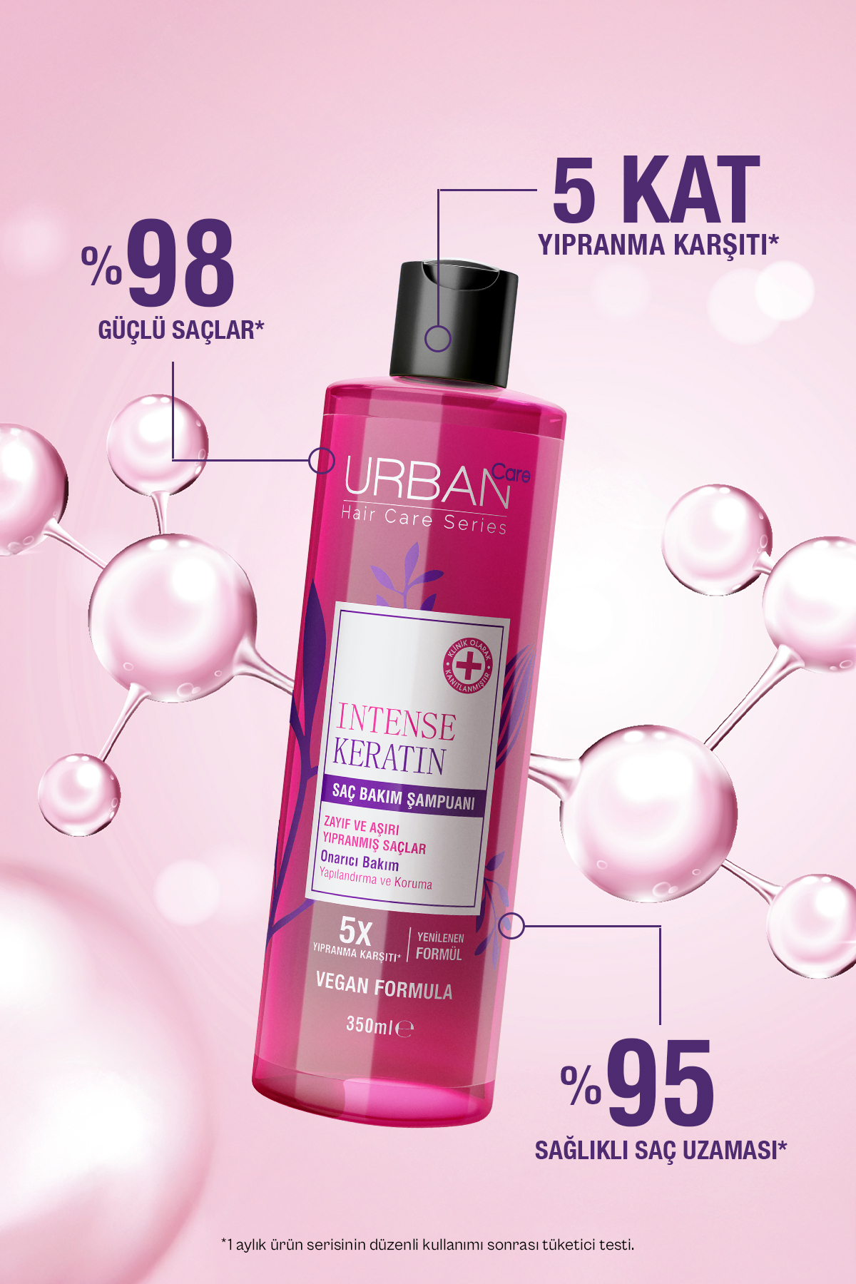 Urban Care Intense Keratin Yoğun Hasar Onarıcı Saç Bakım Şampuanı-350ml-vegan-