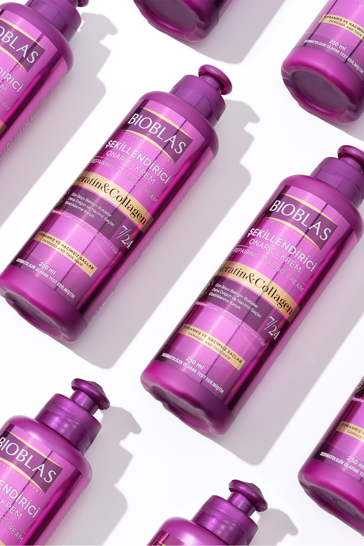 Bioblas 7 24 Şekillendirici Saç Bakım Kremi Belirgin Bukleler Dalgalı Ve Kıvırcık Saçlar 250ML-