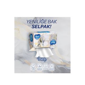 Selpak El ve Yüz Havlusu Kutulu Mermer Desen 80 Yaprak-
