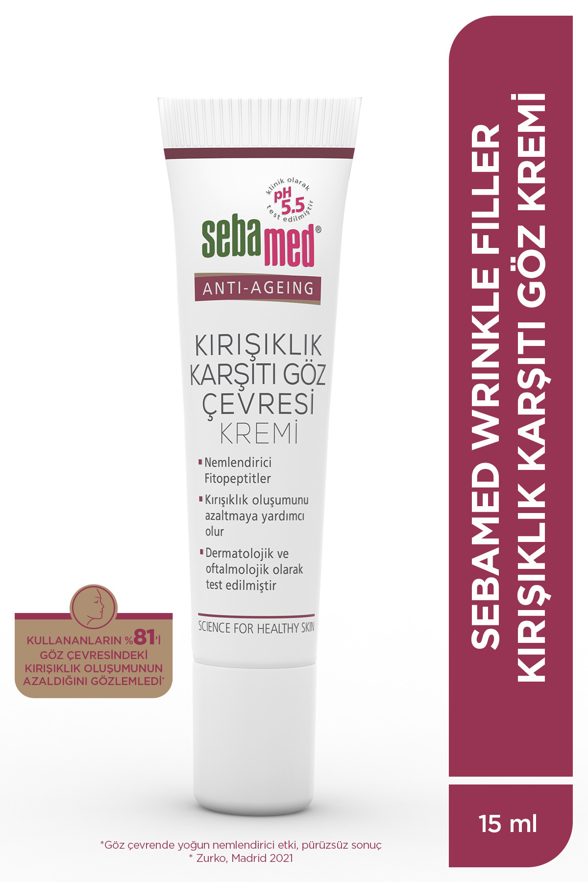 Sebamed Wrinkle Filler Anti-Age Kırışıklık ve Yaşlanma Karşıtı Göz Çevresi Kremi 15ml-