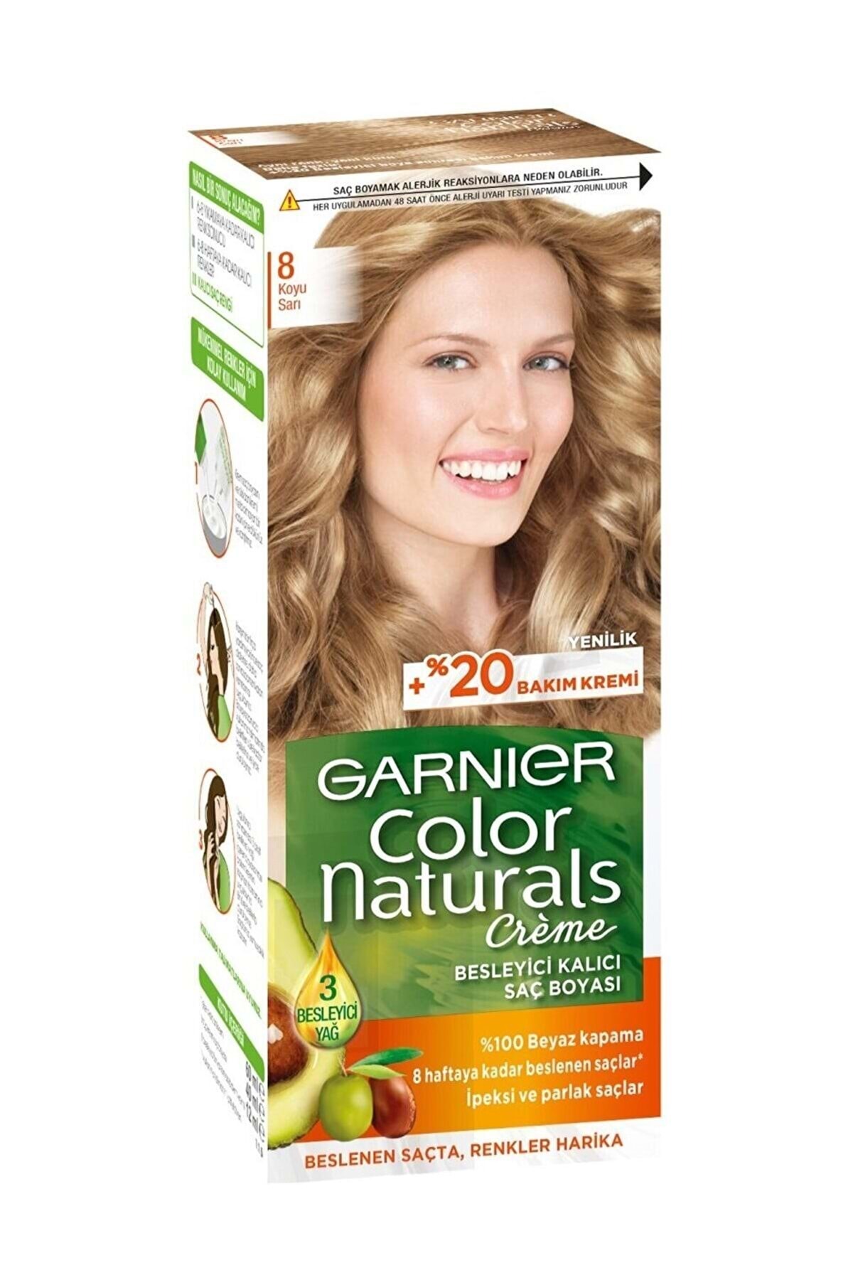 Garnier Color Naturals 8 Koyu Sarı Saç Boyası-