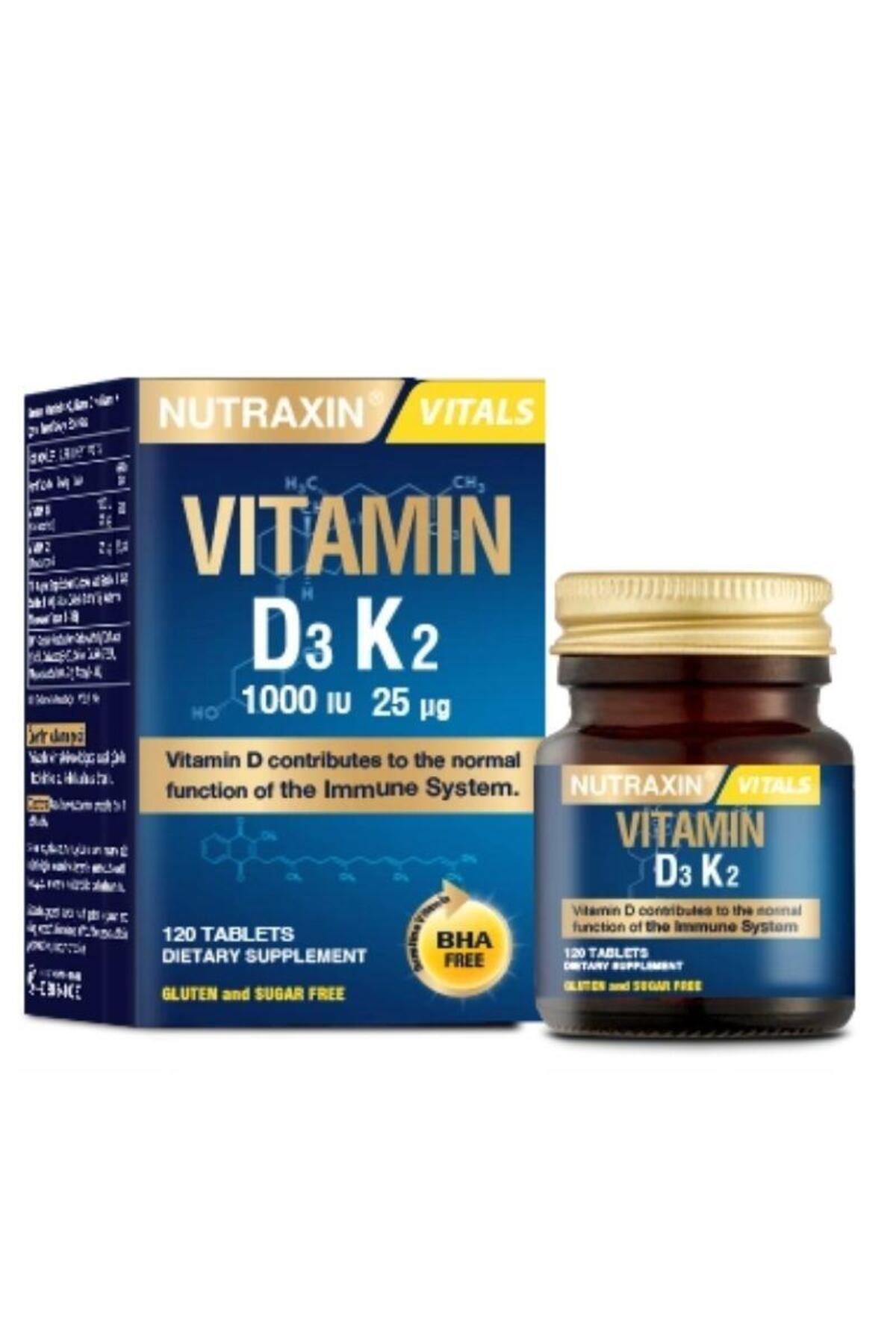 Nutraxin Vitamin D3 K2 Vitamin D Ve K Içeren Takviye Edici Gıda 120 Tablet-