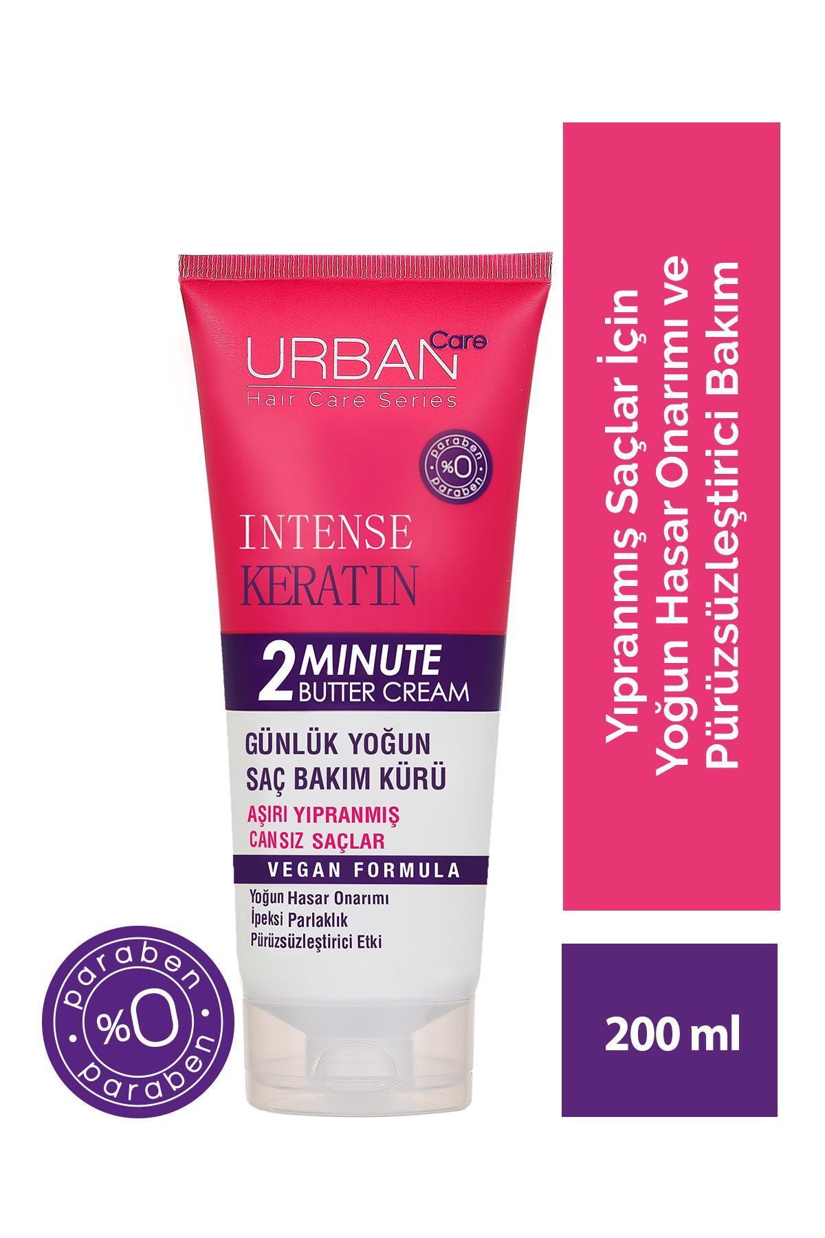 Urban Care Intense Keratin Aşırı Yıpranmış Saçlara Özel Günlük Yoğun Saç Bakım Maskesi-200ml-vegan-