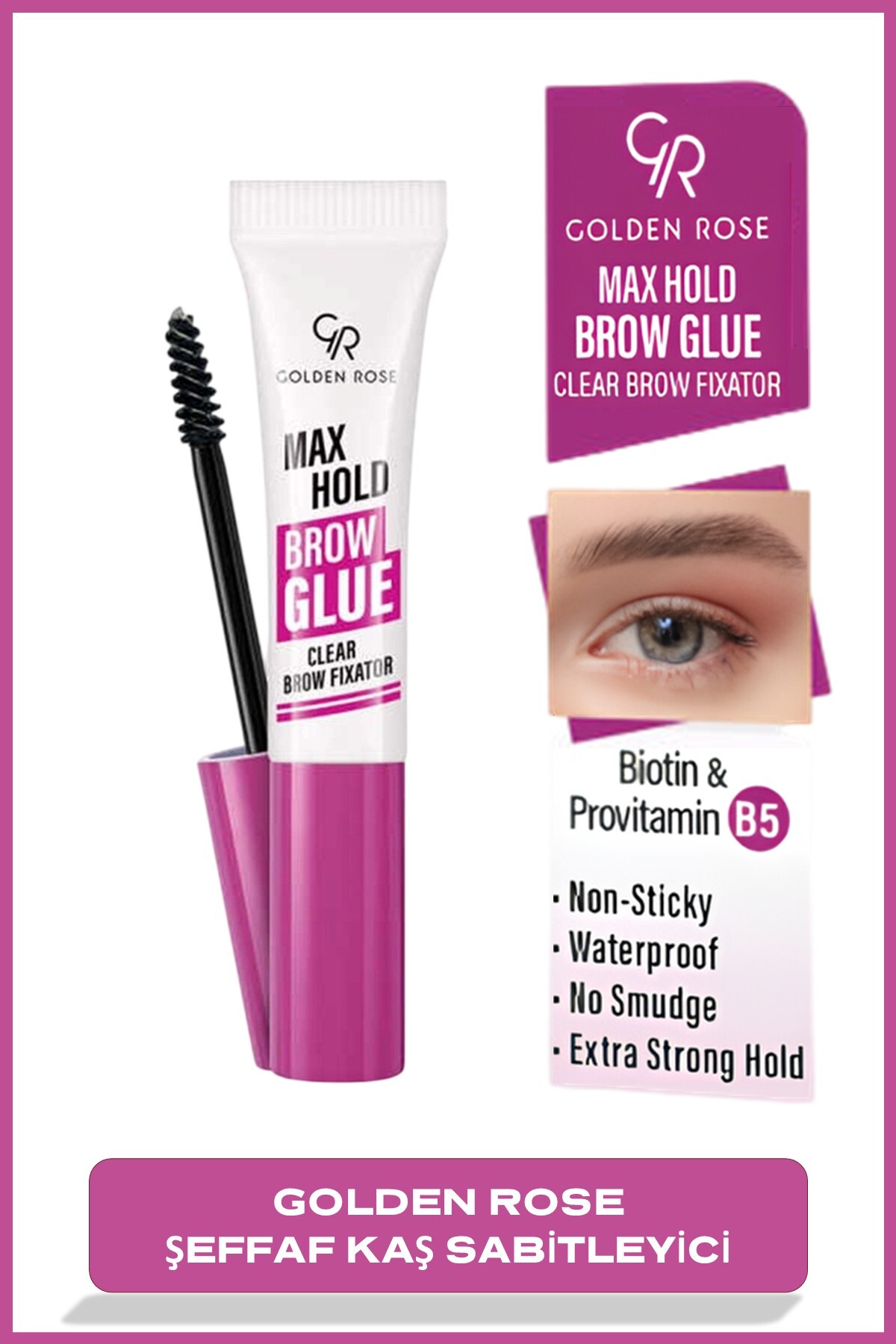 Golden Rose Max Hold Brow Glue Şeffaf Kaş Sabitleyici 7 ml-