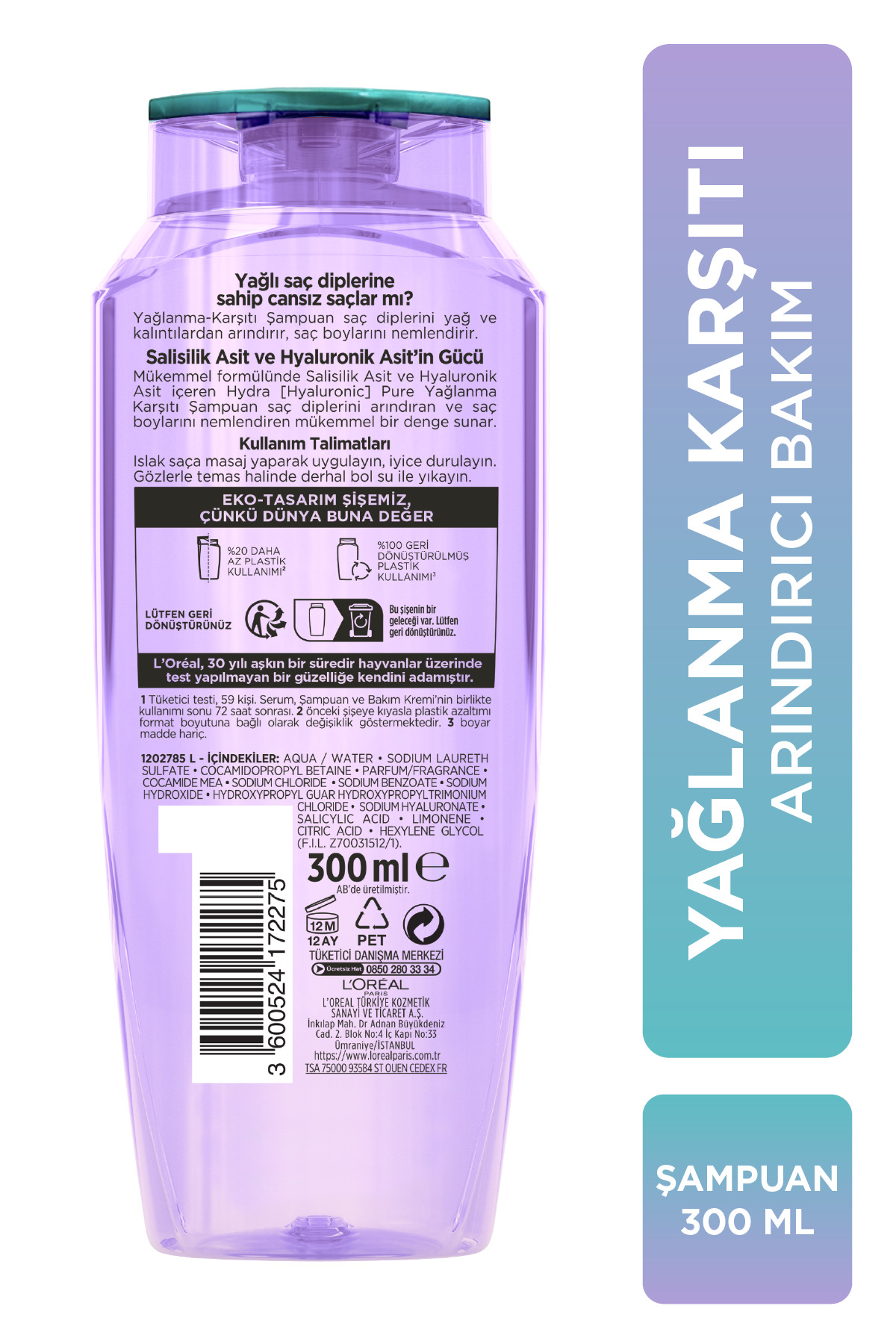 ELSEVE HYALURONIC PURE YAGLANMA KARSITI ŞAMPUAN-