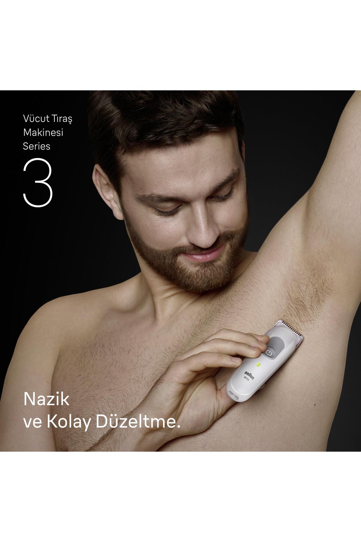 Braun Vücut Tıraş Makinesi Series 3, +3 Aksesuar, Su Geçirmez, BG3530-