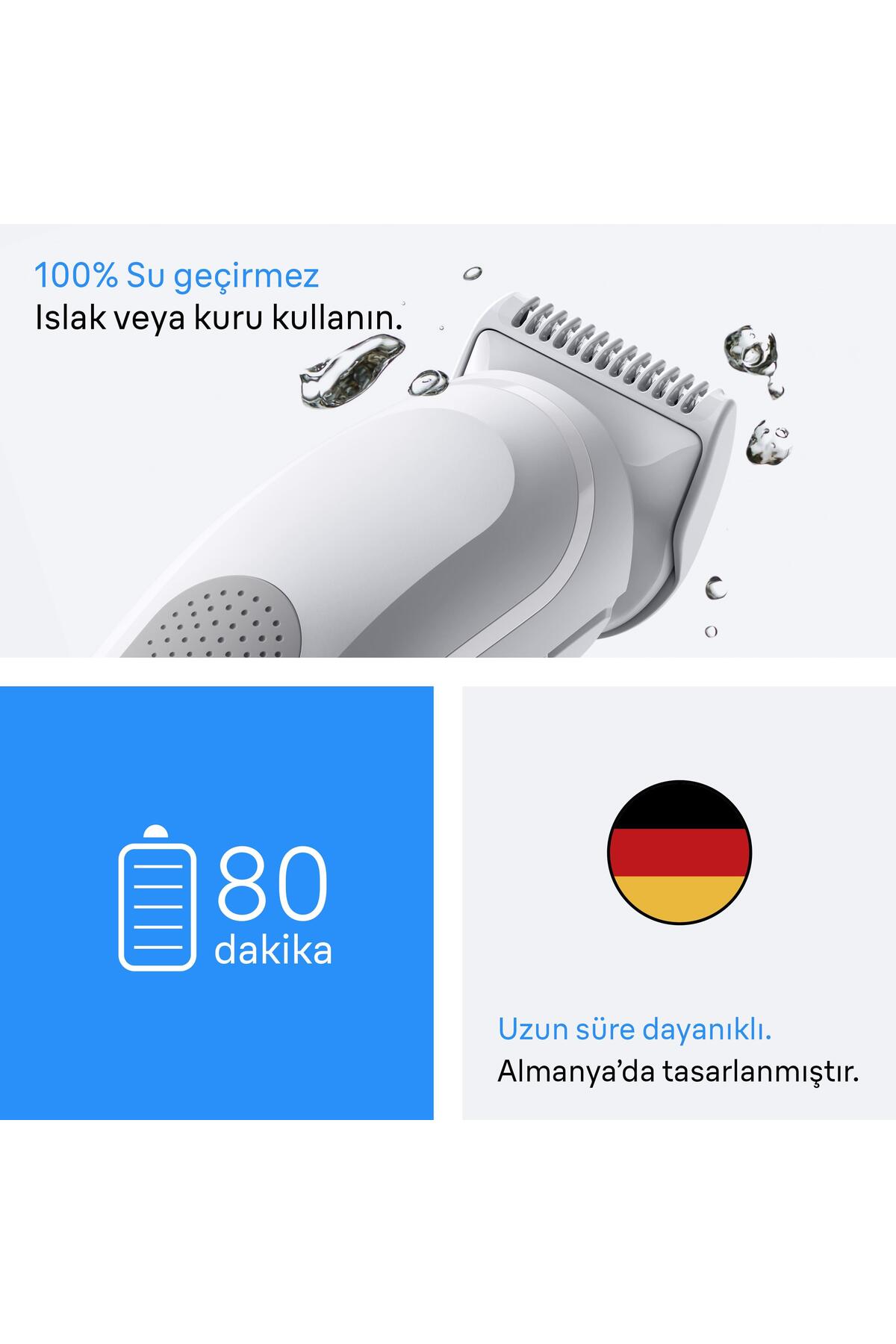 Braun Vücut Tıraş Makinesi Series 3, +3 Aksesuar, Su Geçirmez, BG3530-