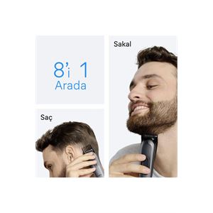 Braun Hepsi Bir Arada Series 3, 8’i 1 arada Tıraş Kiti, Keskin Bıçak, 14 Uzunluk, AIO3540-