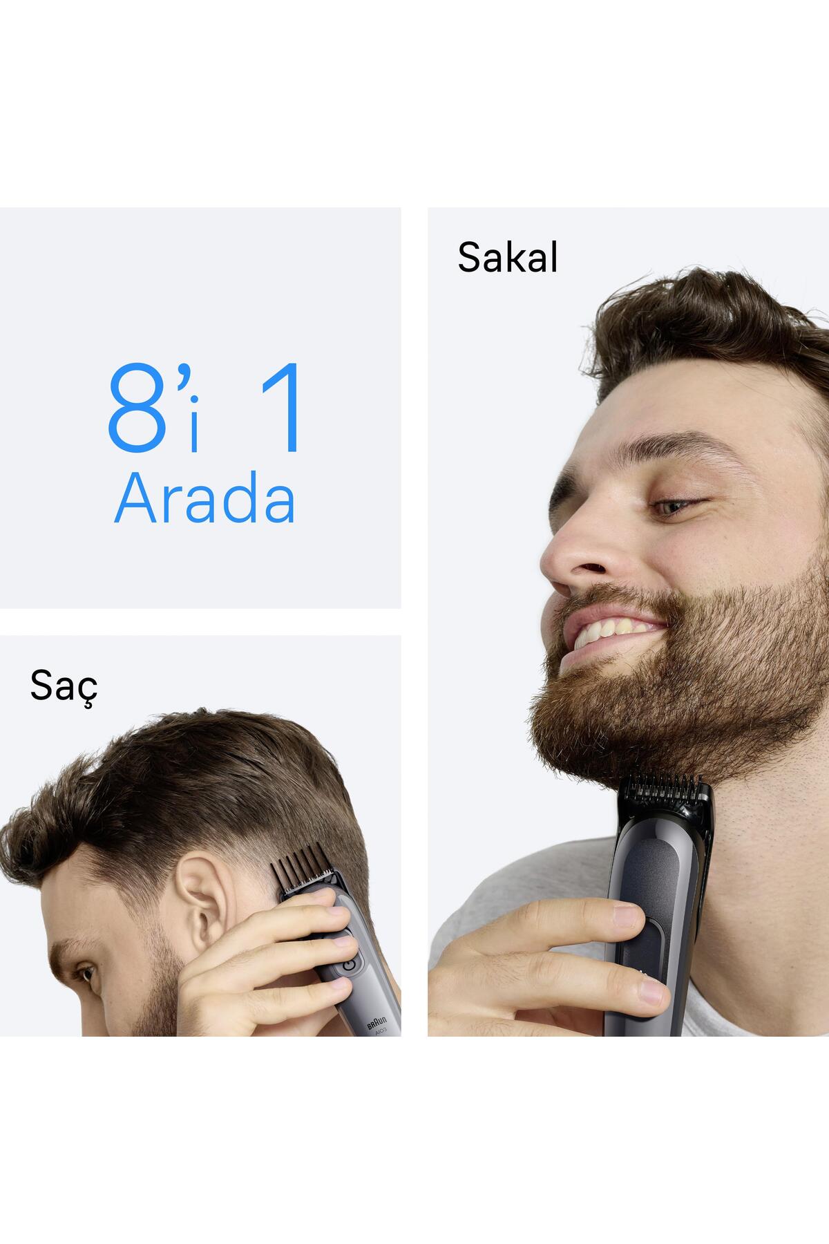 Braun Hepsi Bir Arada Series 3, 8’i 1 arada Tıraş Kiti, Keskin Bıçak, 14 Uzunluk, AIO3540-