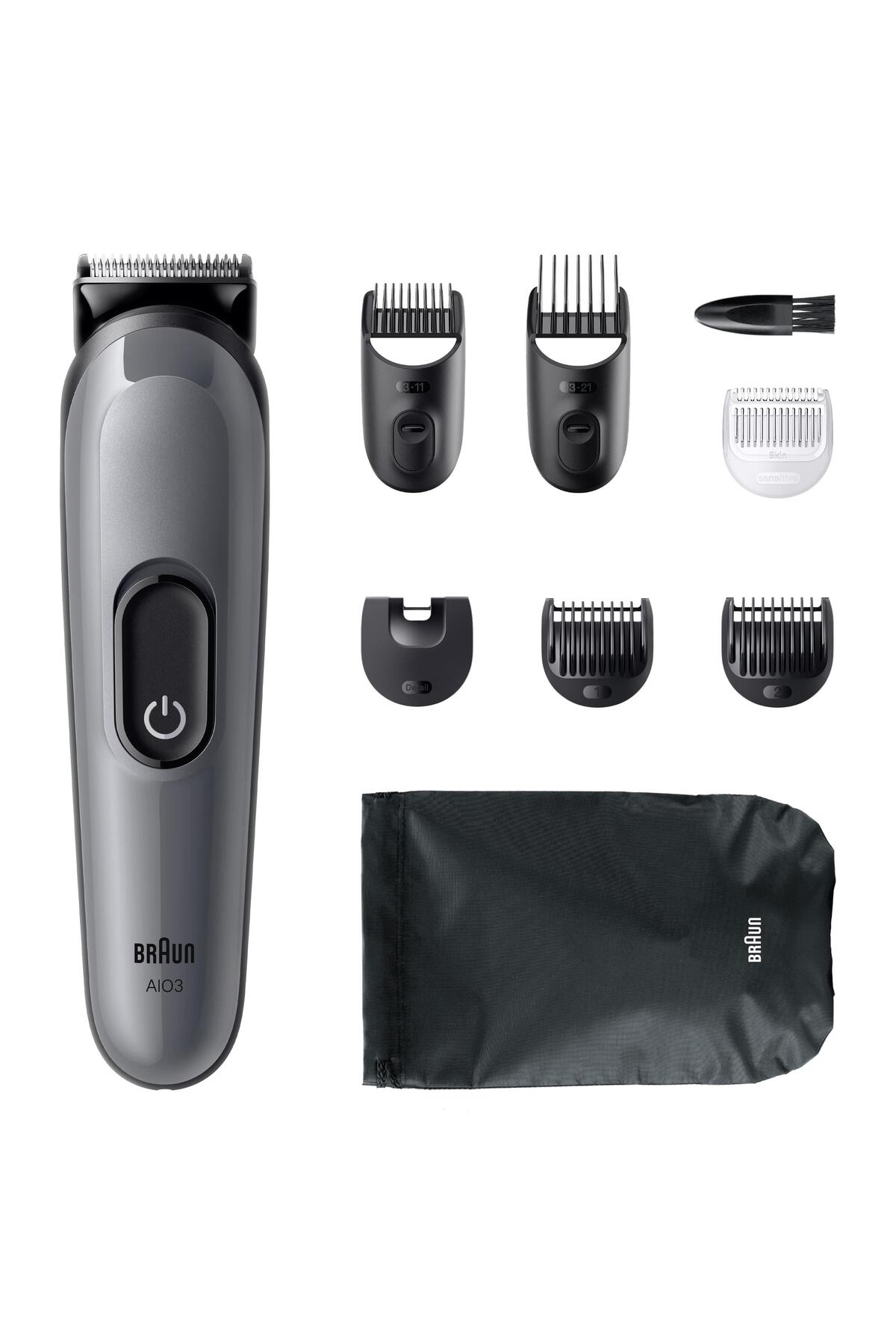 Braun Hepsi Bir Arada Series 3, 8’i 1 arada Tıraş Kiti, Keskin Bıçak, 14 Uzunluk, AIO3540-