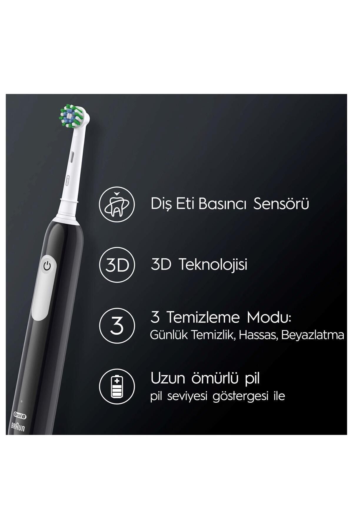 Oral-B Pro Series 1 Şarjlı Diş Fırçası Siyah + Seyahat Kabı-