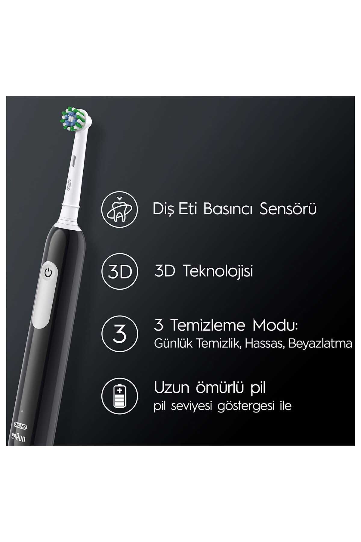 Oral-B Pro Series 1 Ikili Paket, Siyah Ve Mavi Elektrikli Diş Fırçaları, 2 Diş Fırçası Başlığı-